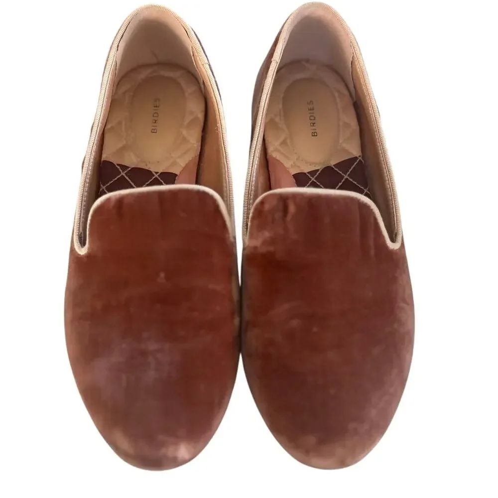 Birdies Starling Pink Velvet Slip On Loafer